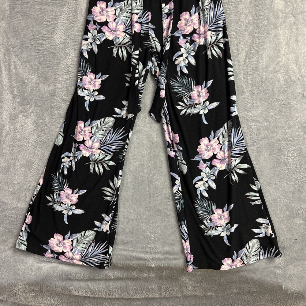 NO BOUNDARIES Womens XS 1 Black Floral Print Strapless Wide Leg Jumpsuit Romper - Picture 5 of 16